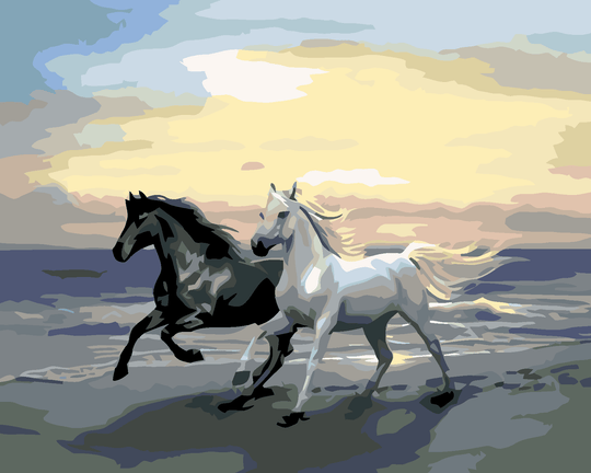 Diamond painting - PFERDE AM STRAND