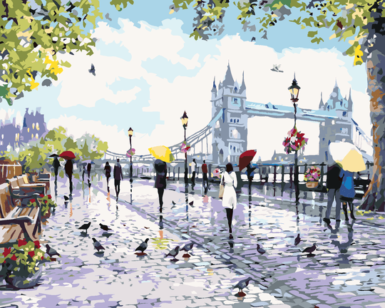 Diamond painting - MENSCHEN BEI TOWER BRIDGE (RICHARD MACNEIL)
