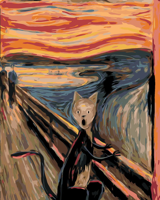 Diamond painting - KATZENSCHREI - INSPIRATION E. MUNCH