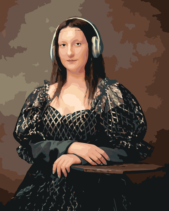 Diamond painting - MONA LISA MIT KOPFHÖRER