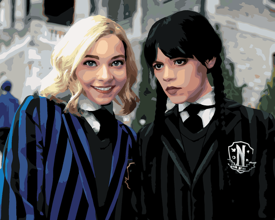 Diamond painting - WEDNESDAY ADDAMS UND ENID