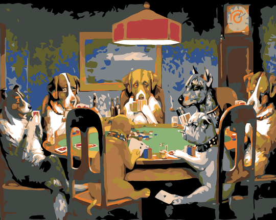 Diamond painting - HUNDEPOKER