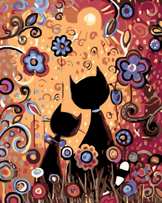 Diamond painting - ZWEI KATZEN