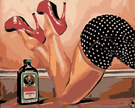 Diamond painting - VERFÜHRERISCHE BEINE UND JÄGERMEISTER