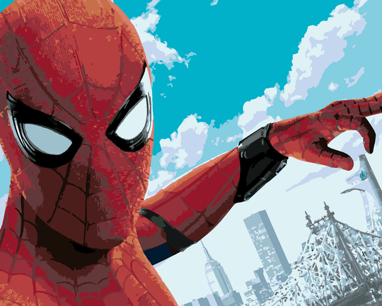 Diamond painting - SELFIE SPIDERMAN UND AVENGERS TOWER