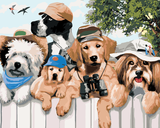 Diamond painting - HUNDE AUF EINEM AUSFLUG IN DIE NATUR (HOWARD ROBINSON)
