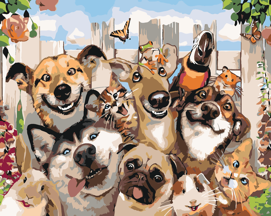 Diamond painting - FRÖHLICHE TIERE