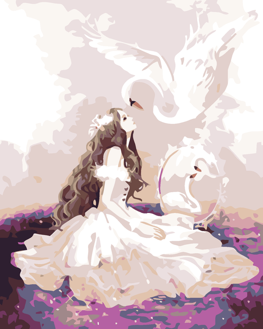 Diamond painting - MÄDCHEN UND SCHWAN