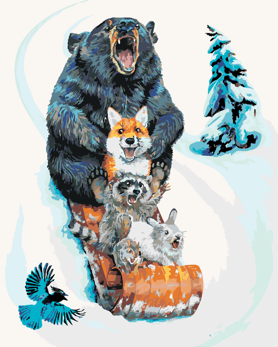 Diamond painting - TIERE AUF SCHLITTEN (HOLLY SIMENTAL)