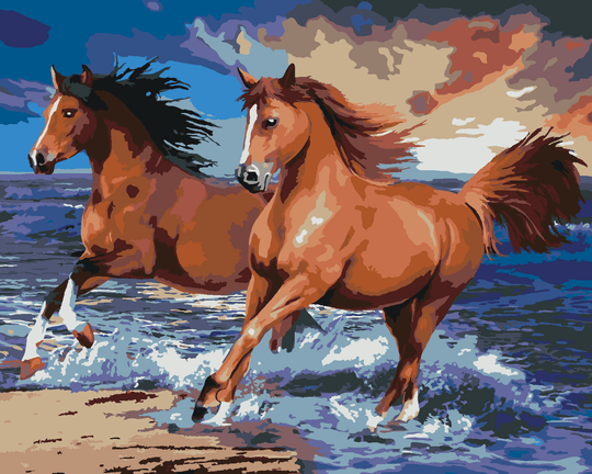 Diamond painting - PFERDE AM SANDSTRAND (HOWARD ROBINSON)