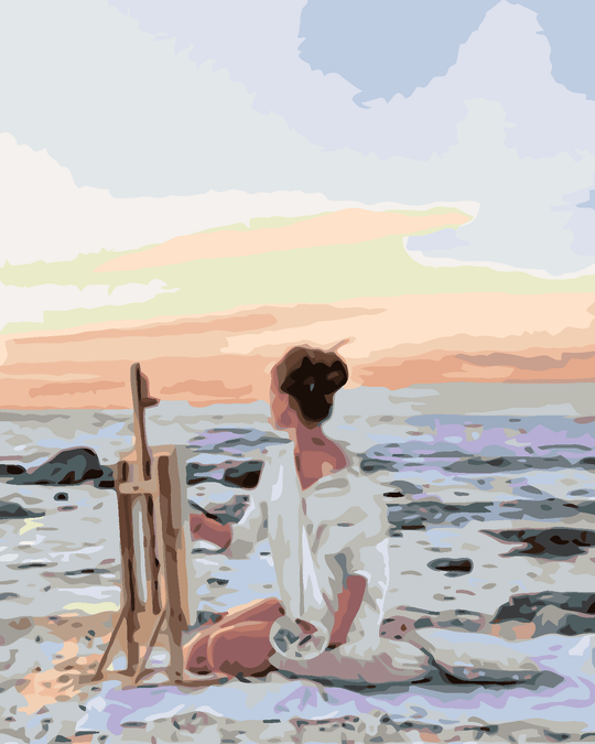 Diamond painting - MALERIN AM STRAND