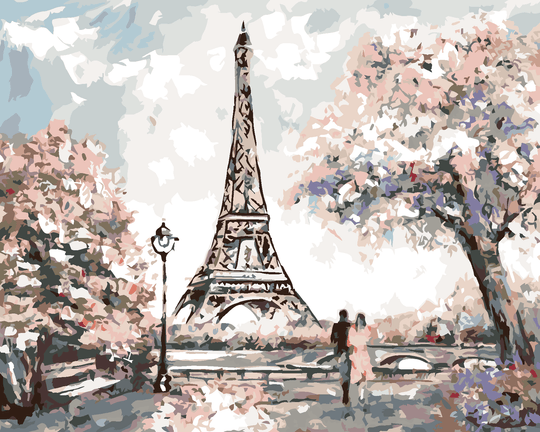 Diamond painting - ROMANTISCHER EIFFELTURM