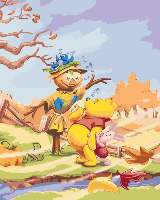 Diamond painting - WINNIE PUUH, DAS SCHWEINCHEN UND SCHEUCHE