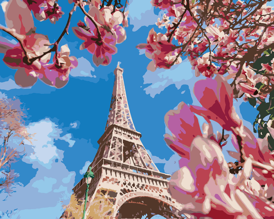 Diamond painting - PARIS UND MAGNOLIE