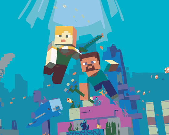Diamond painting - MINECRAFT - UNTER DEM WASSER