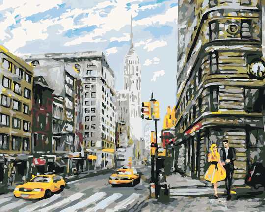 Diamond painting - PÄRCHEN AUF DER STRASSE IN NEW YORK