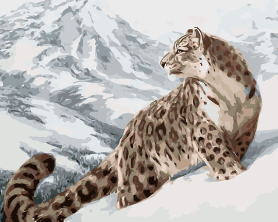 Diamond painting - KATZENARTIGES TIER IM SCHNEE