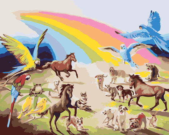 Diamond painting - TIERE UND REGENBOGEN (D. RUSTY RUST)