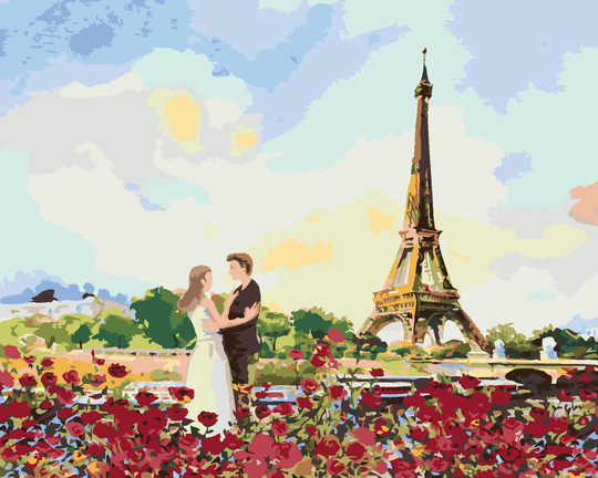 Diamond painting - EIFFELTURM UND ROSEN