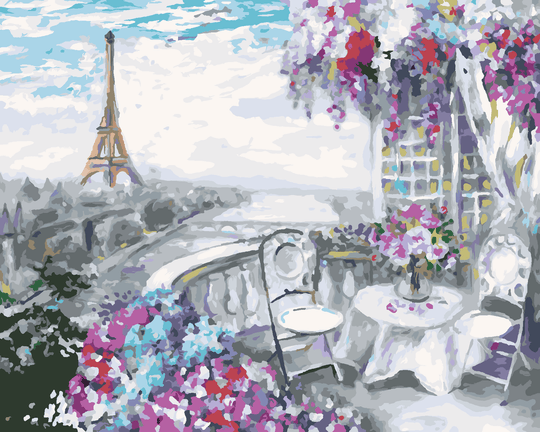 Diamond painting - EIFFELTURM SOMMERCAFÉ IN PARIS