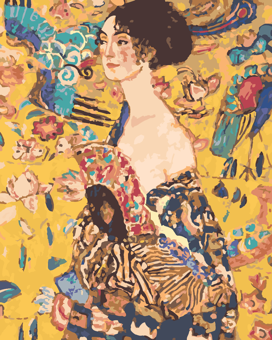 Diamond painting - DAME MIT FÄCHER (G. KLIMT)
