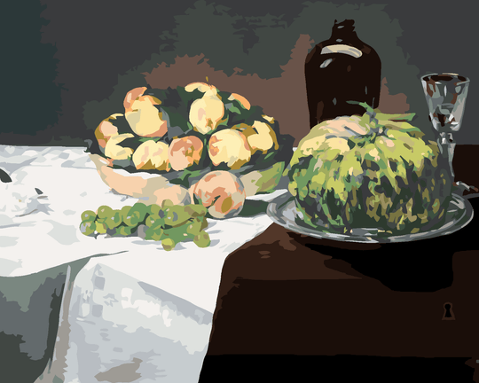 Diamond painting - STILLLEBEN MIT MELONE UND PFIRSICHEN (ÉDOUARD MANET)