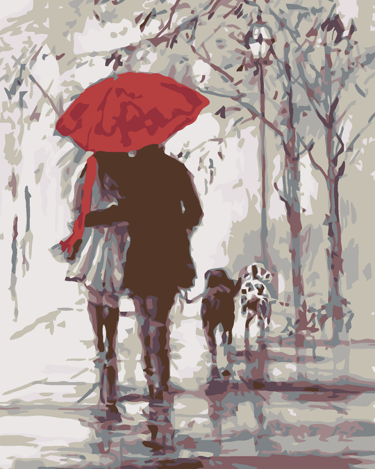 Diamond painting - BEIM SPAZIERGANG MIT HUNDEN