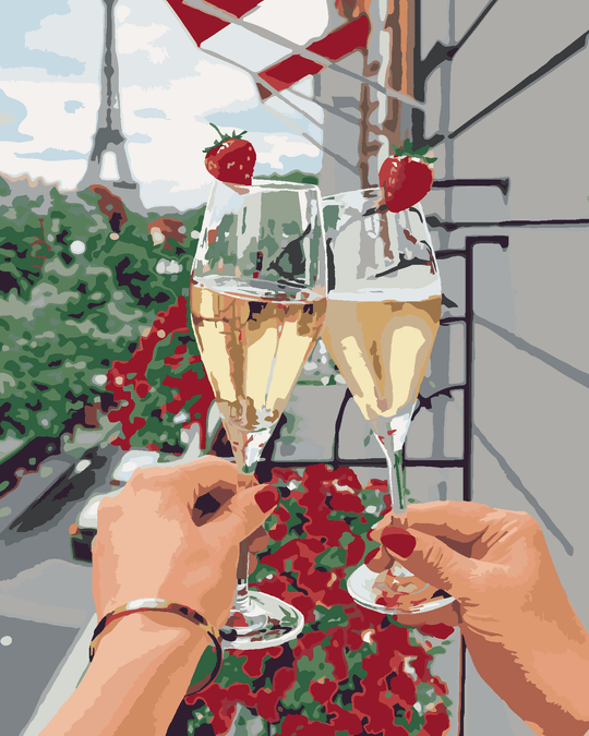 Diamond painting - CHAMPAGNER IN PARIS