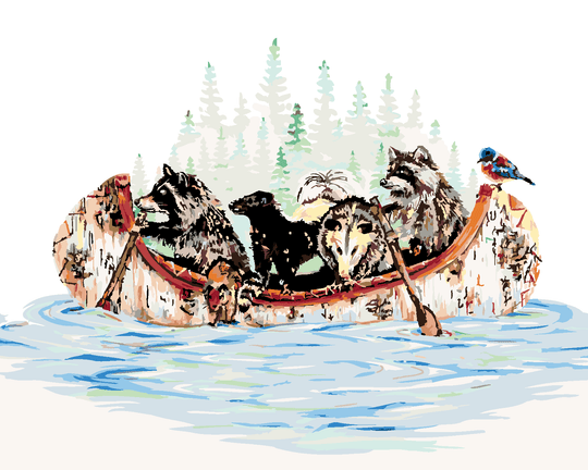 Diamond painting - TIERE AUF EINEM BOOT (HOLLY SIMENTAL)