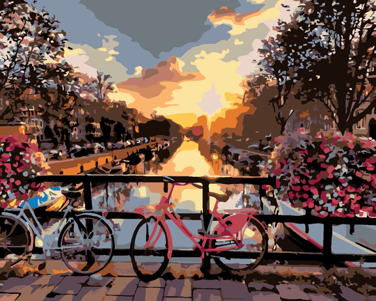 Diamond painting - FAHRRÄDER UND BLUMEN