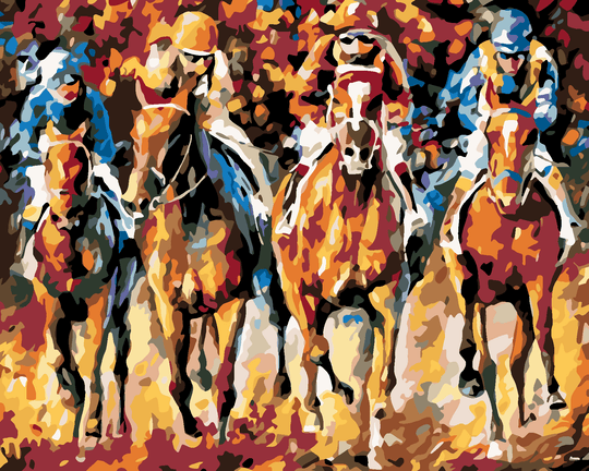 Diamond painting - PFERDERENNEN