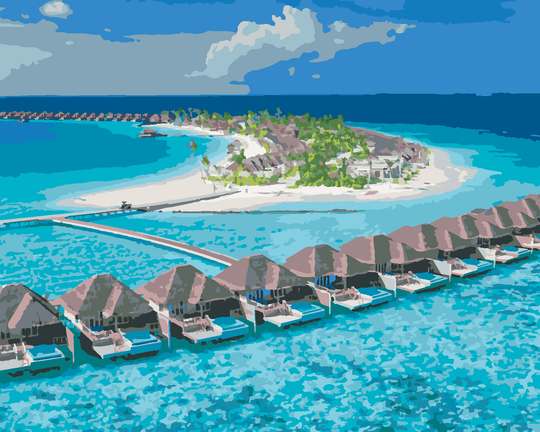 Diamond painting - DAS PARADIES AUF DEN MALEDIVEN