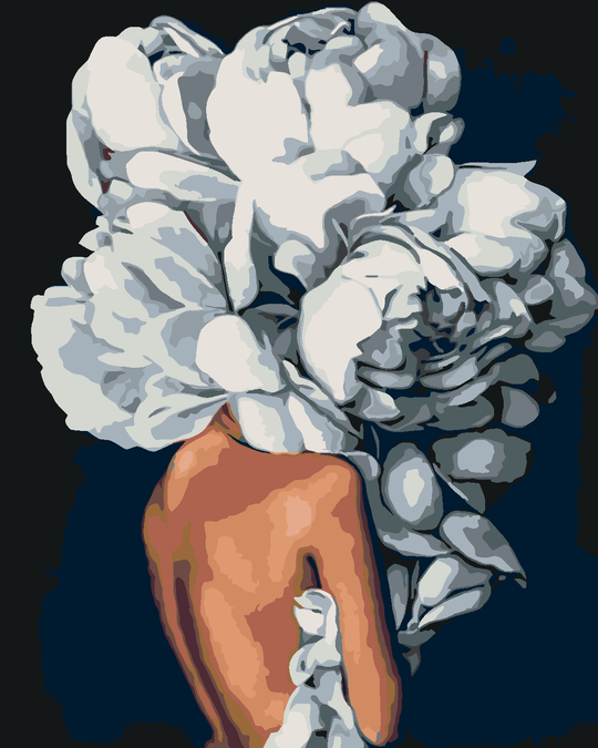 Diamond painting - FRAU HINTER EINER BLUME