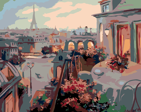 Diamond painting - PARIS AUS DEM BALKON