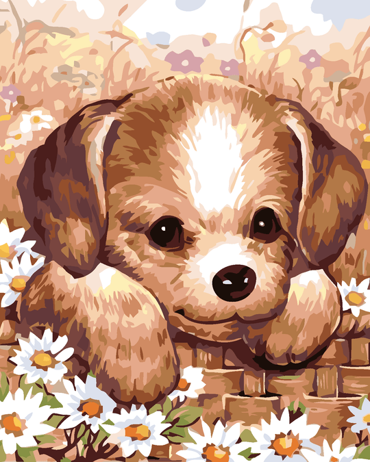 Diamond painting - HUNDEWELPEN