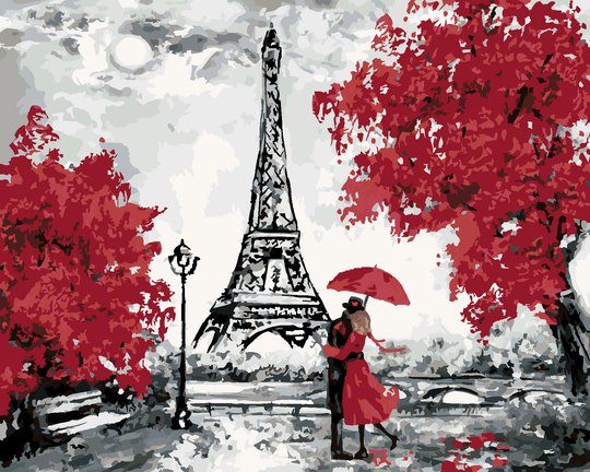 Diamond painting - PARIS EIFFELTURM KUSS