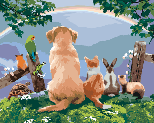 Diamond painting - TIERE UND EIN REGENBOGEN IN DER FERNE (HOWARD ROBINSON)