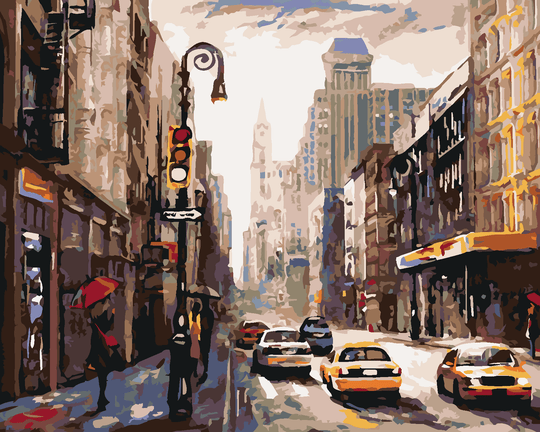 Diamond painting - FRAU MIT REGENSCHIRM IN NEW YORK