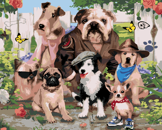 Diamond painting - HUNDE IN SCHICKER KLEIDUNG (HOWARD ROBINSON)