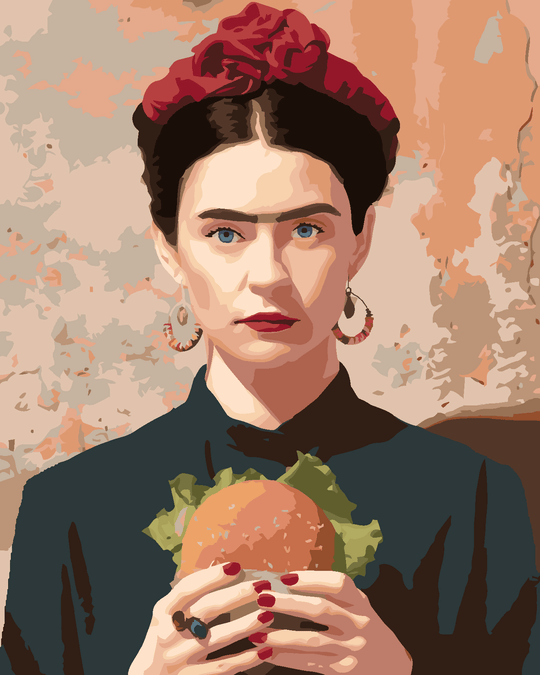 Diamond painting - FRIDA KAHLO UND HAMBURGER