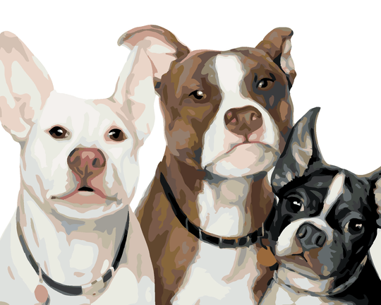 Diamond painting - HUNDEFAMILIE (MYROSLAVA VOLOSCHUK)