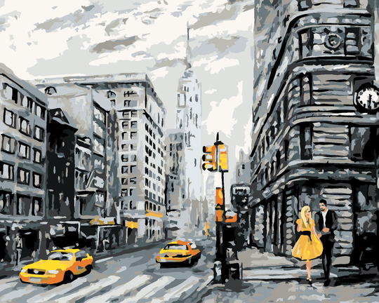 Diamond painting - GELBE TAXIS IN NEW YORK