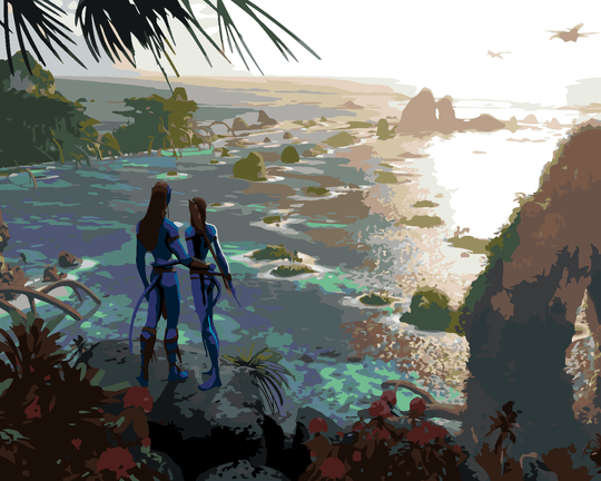 Diamond painting - JAKE UND NEYTIRI SCHAUEN AUF DEN HORIZONT (Avatar)