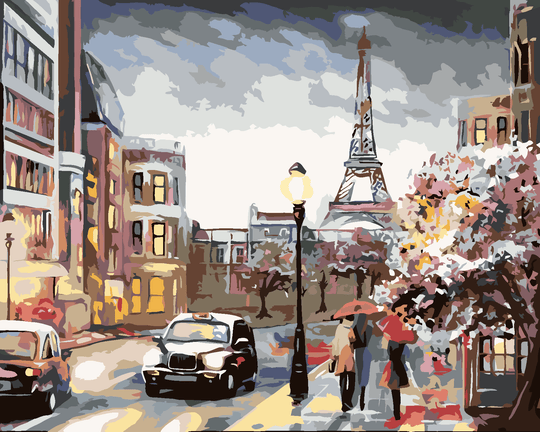 Diamond painting - PARIS UND MENSCHEN AUF DER STRASSE