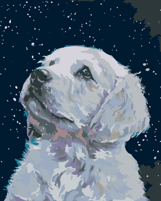 Diamond painting - WEIßES HUNDEWELPCHEN