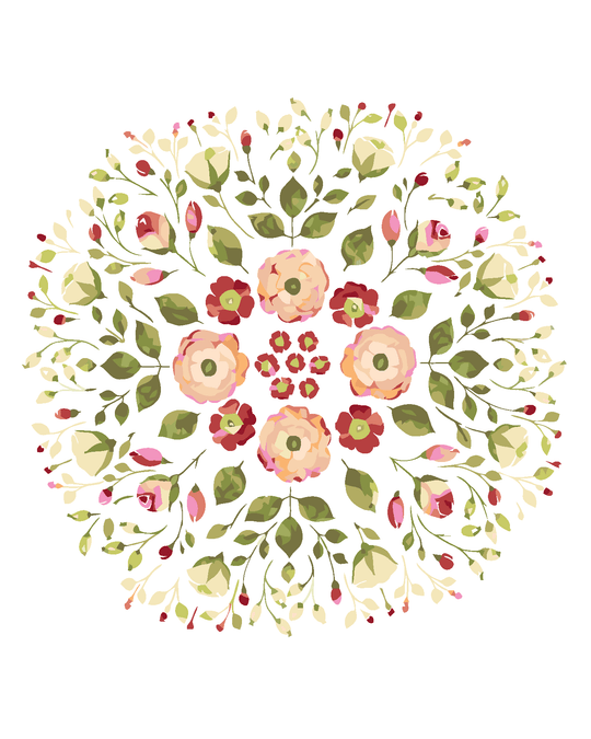 Diamond painting - BLUMIGES MANDALA