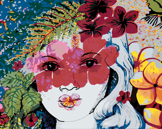 Diamond painting - FRAU UND BLUMENAUGEN