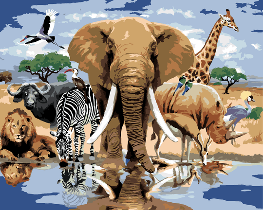 Diamond painting - TIERE IN DER OASE AFRIKAS (HOWARD ROBINSON)