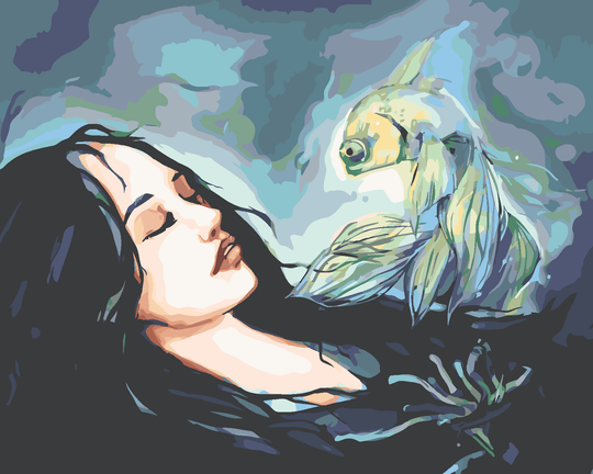 Diamond painting - FRAU UND FISCH