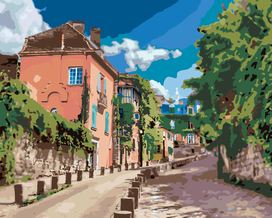 Diamond painting - GRÜNE GASSE IN PARIS